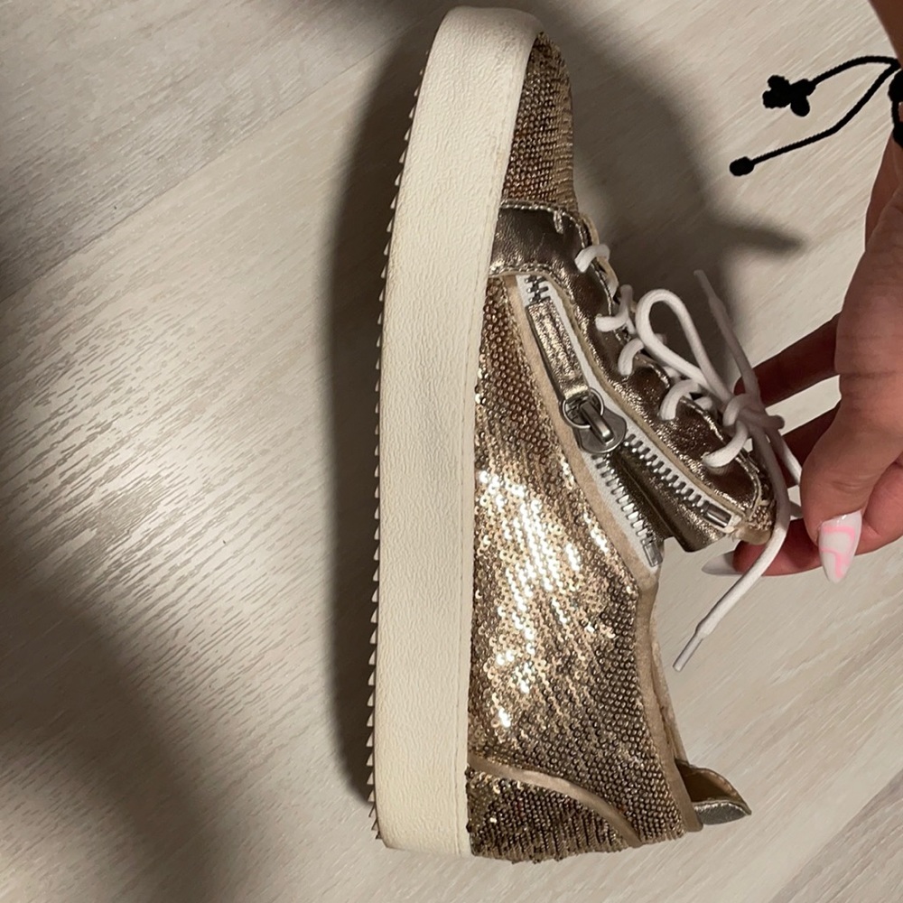 Giuseppe zanotti gold sequin sneakers